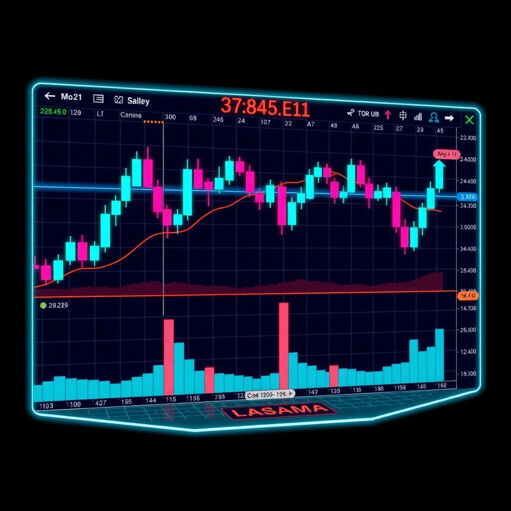Trading chart with gaming elements
